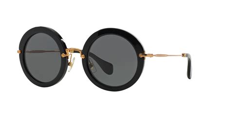 Miu Miu SMU13N Round Acetate Sunglasses (Women) 